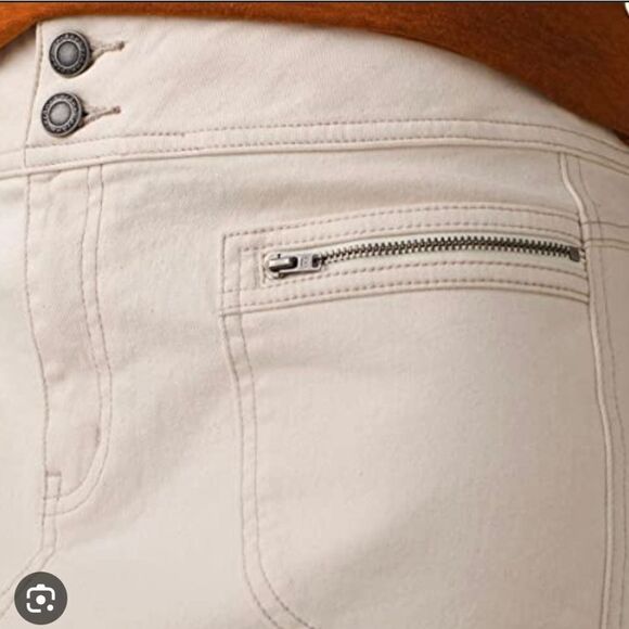 PRANA NWT Broadway Denim Stretch Skirt sz 4 in Natural - Picture 4 of 12